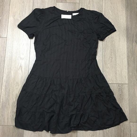 NWT Loft Tiered Flared Dress Short Sleeve Puff sleeve Size 12P - Picture 2 of 8